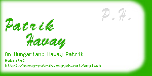 patrik havay business card